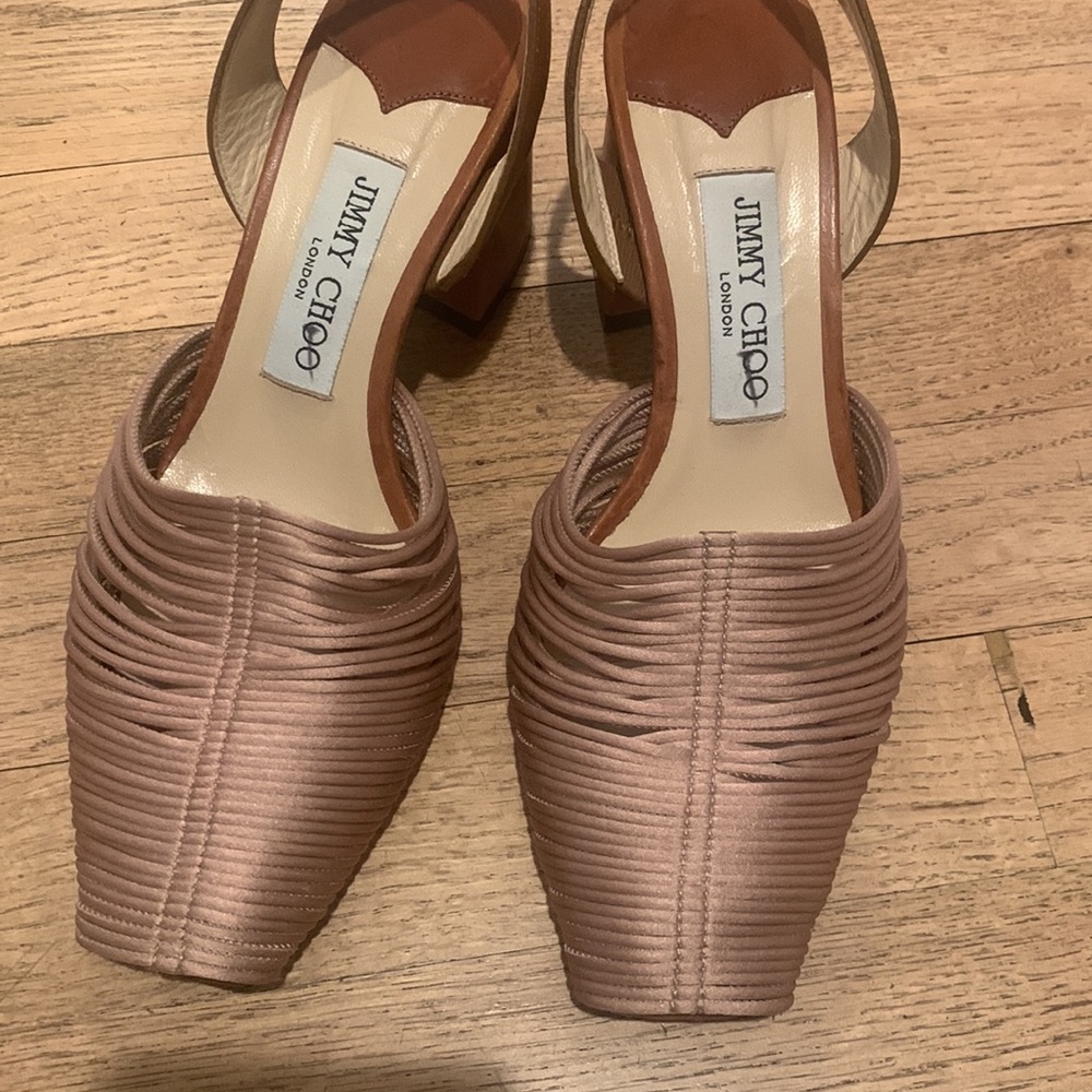 Jimmy Choo Baja satin string block sandal